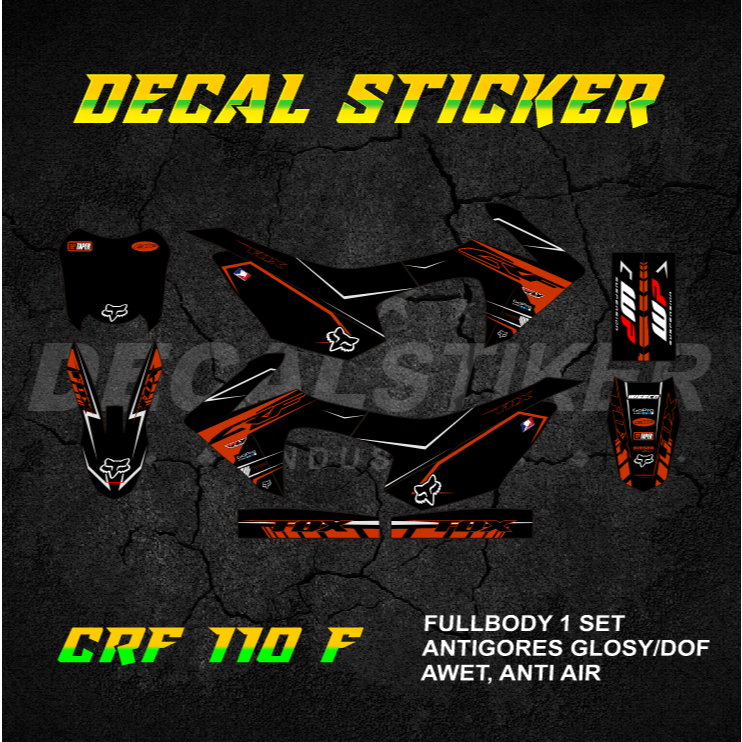 STABILO HIJAU UNGU MERAH DECAL STICKER CRF 110 FULLBODY (004) DECAL STICKER MINIMOTO 110F F MINITRAI