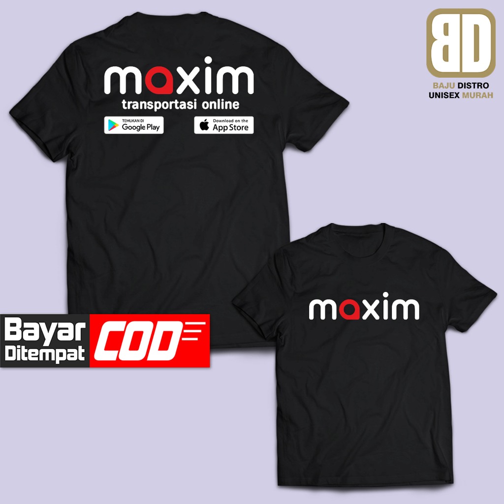 Distro เสื้อยืด MAXIM TRANSPORTATION ONLINE บริษัทโลโก้เสื้อยืดสําหรับผู้ชายและผู้หญิงผู้ใหญ่ Unisex