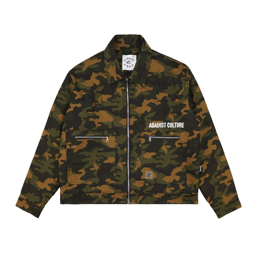 GDCK Jacket Camo HEMBO / Work Jacket สีเขียว / Jacket Canvas motif ลายพราง
