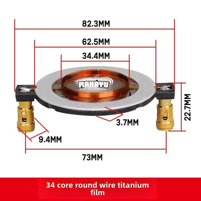 Spool Driver Tweeter Ms-34.4mm Spool Voice Coil 34.4 mm Plain Silver