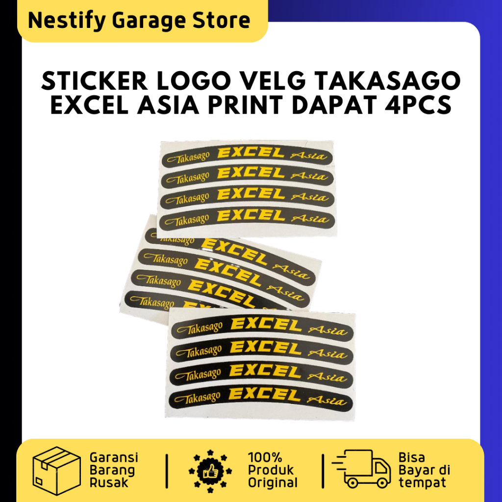 TAKASAGO EXCEL ASIA RIM LOGO STICKER PRINT คุณภาพดี