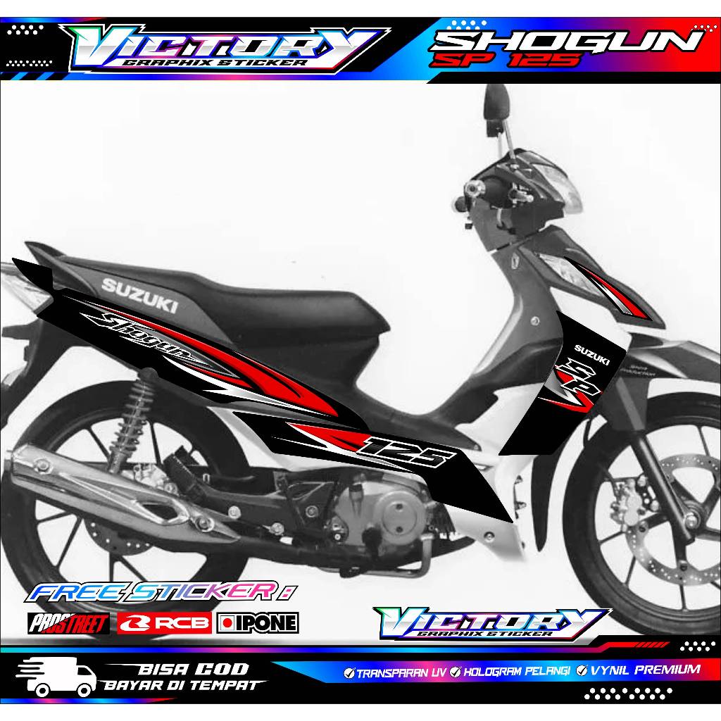 SUZUKI SHOGUN 125 SP VARIATION STRIPING / SHOGUN 125 SP MOTORCYCLE VARIATION STICKER LIST