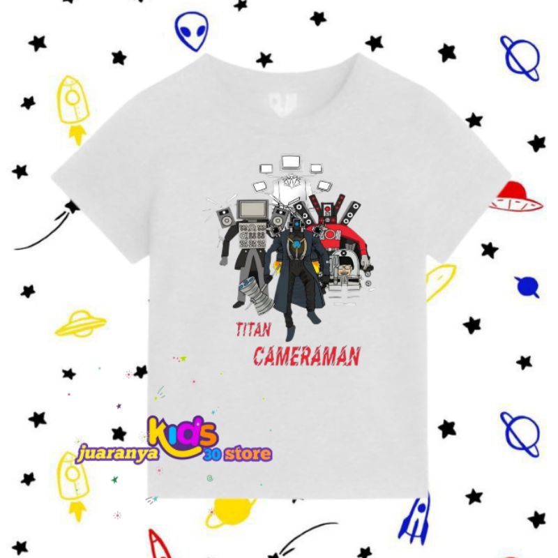 เสื้อผ้าเด็ก เสื้อยืดเด็ก Titan Cameraman เสื้อยืดเด็ก Titan Cameraman ท็อปส์ซูเด็กชายและเด็กหญิง