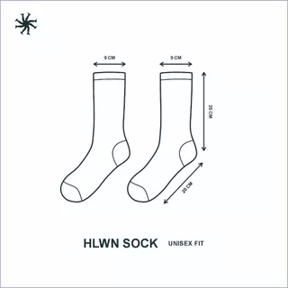 HLWN Running ถุงเท้าผู้ใหญ่สีดําสีขาว
