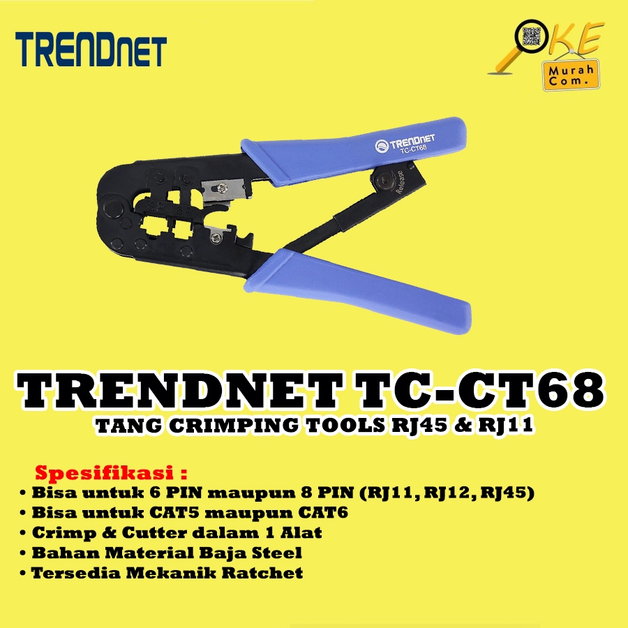 เครื่องมือจีบ RJ45 & RJ11 / RJ12 Trendnet TC-CT68 Crimp & Cut
