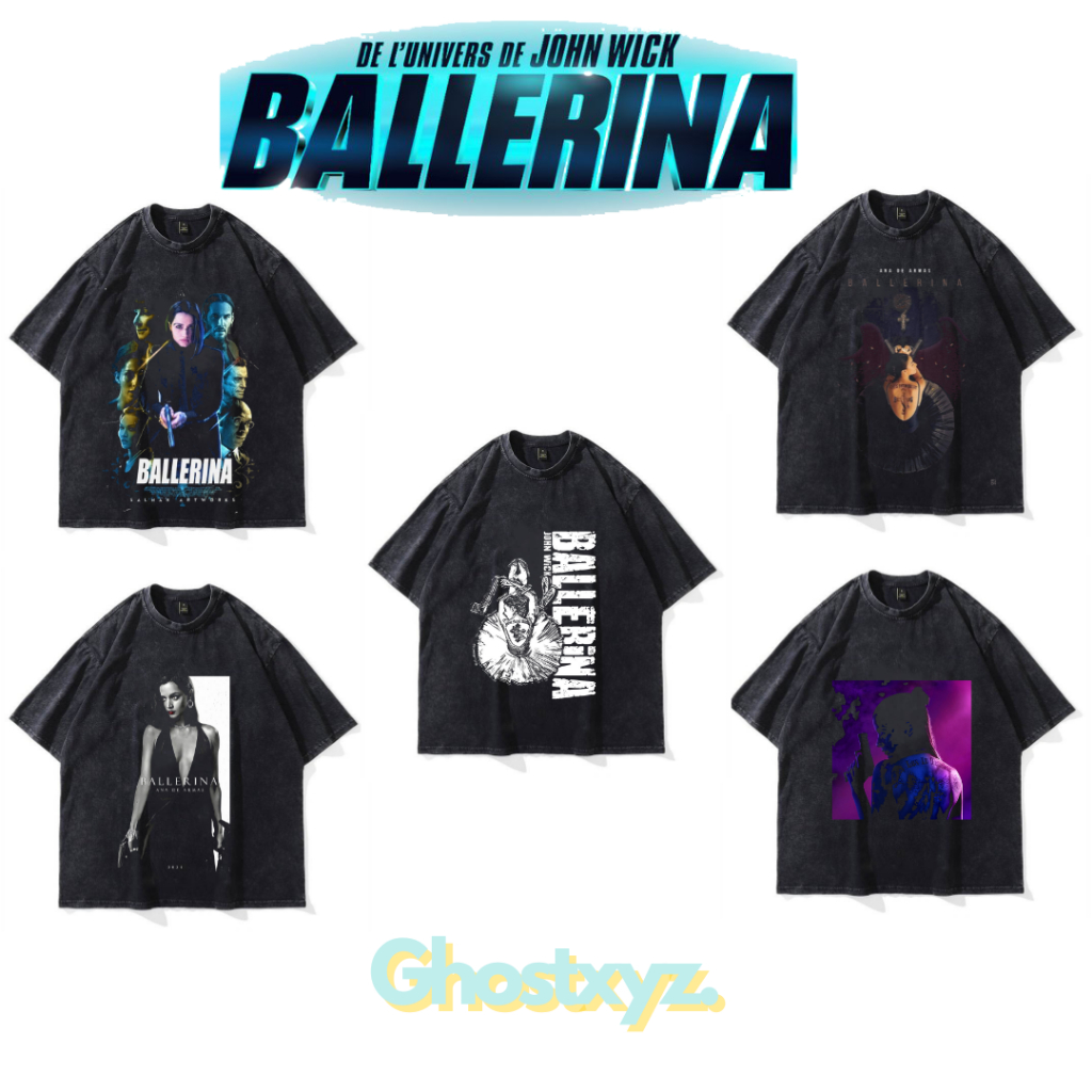 Ghostxyz เสื้อยืด Ballerina John Wick Wash Oversize Vintage Tee
