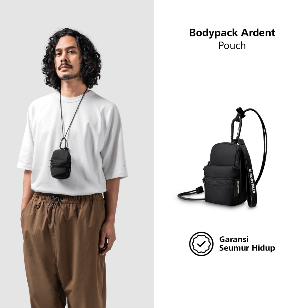 Bodypack Ardent Pouch Coin Pouch Practical Travel Coin Purse - สีดํา