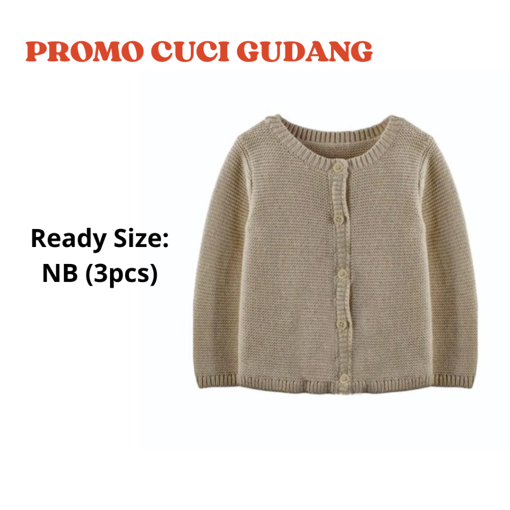 NET030 c*rters เสื้อแจ็คเก็ตถักเด็ก - สีน้ําตาล