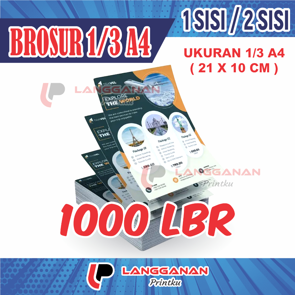 1/3 A4 AP 120 GSM BROCURE PRINTING 120 GSM ARTPAPER FLYER PRINT FAST PROCESS สีเต็ม