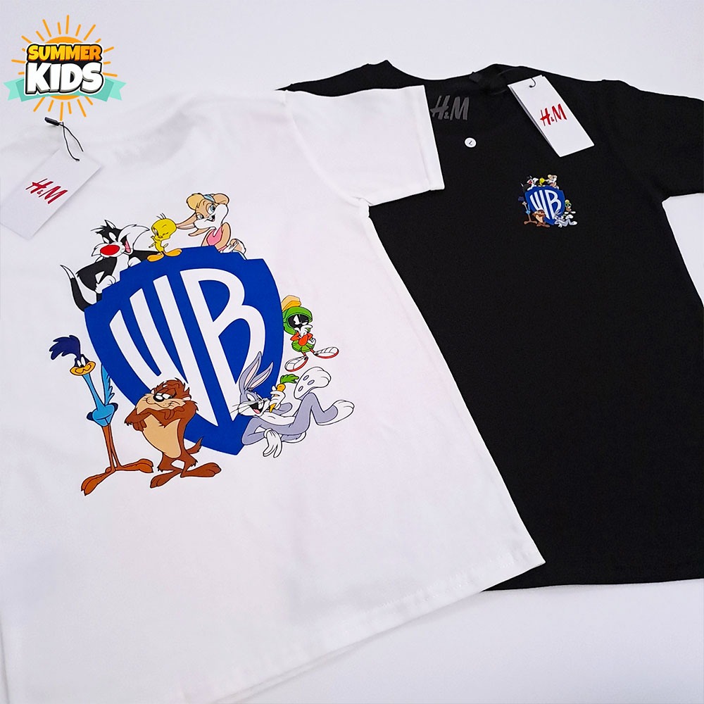 SUMMER KIDS เสื้อยืดพรีเมี่ยมสําหรับเด็กชายและเด็กหญิง 1-12 ปี HNM WBLOGOS