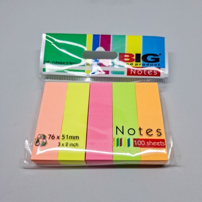 1 แพ็ค Sticky Notes 5 สี Big 76 x 51mm
