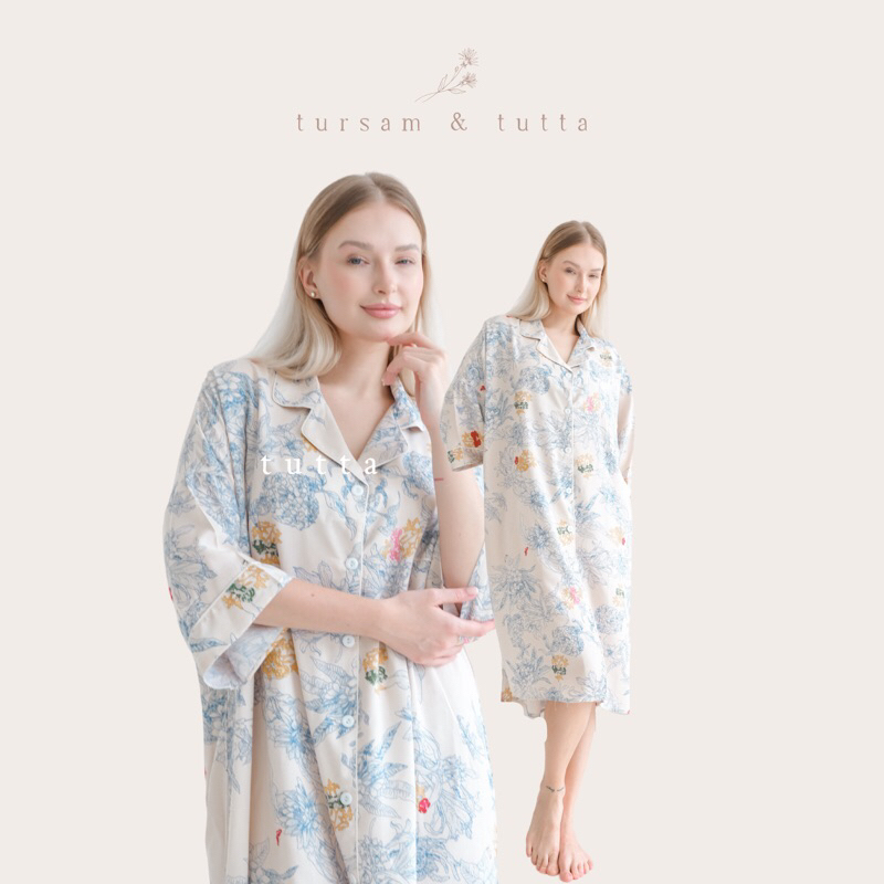 Littlesosete - Busui Daster LD 130 ให้นมบุตรแม่ Homewear เรยอน JUMBO แขนสั้นผู้หญิง nightgowns Home Daster สวย Daster Super Cool เสื้อผ้าวันเสื้อผ้า Loungewear วัสดุ Contemporary Daster Airflow D Bumil Daster - Pena