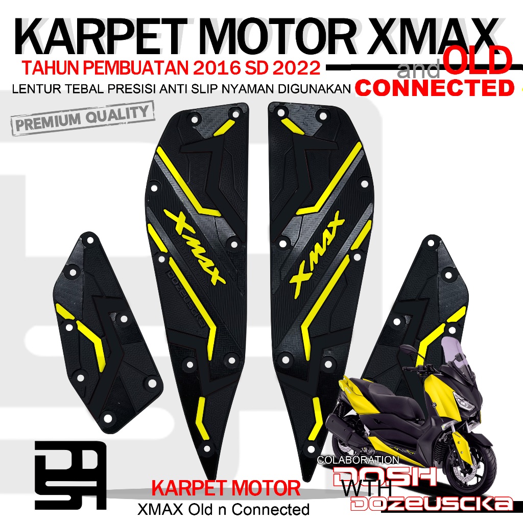 DOZUSCKA พรมมอเตอร์ไซค์ Yamaha XMAX เก่า, วัสดุยาง PVC พรีเมี่ยม, ยืดหยุ่น, กันลื่น, ไม่ซีดจาง