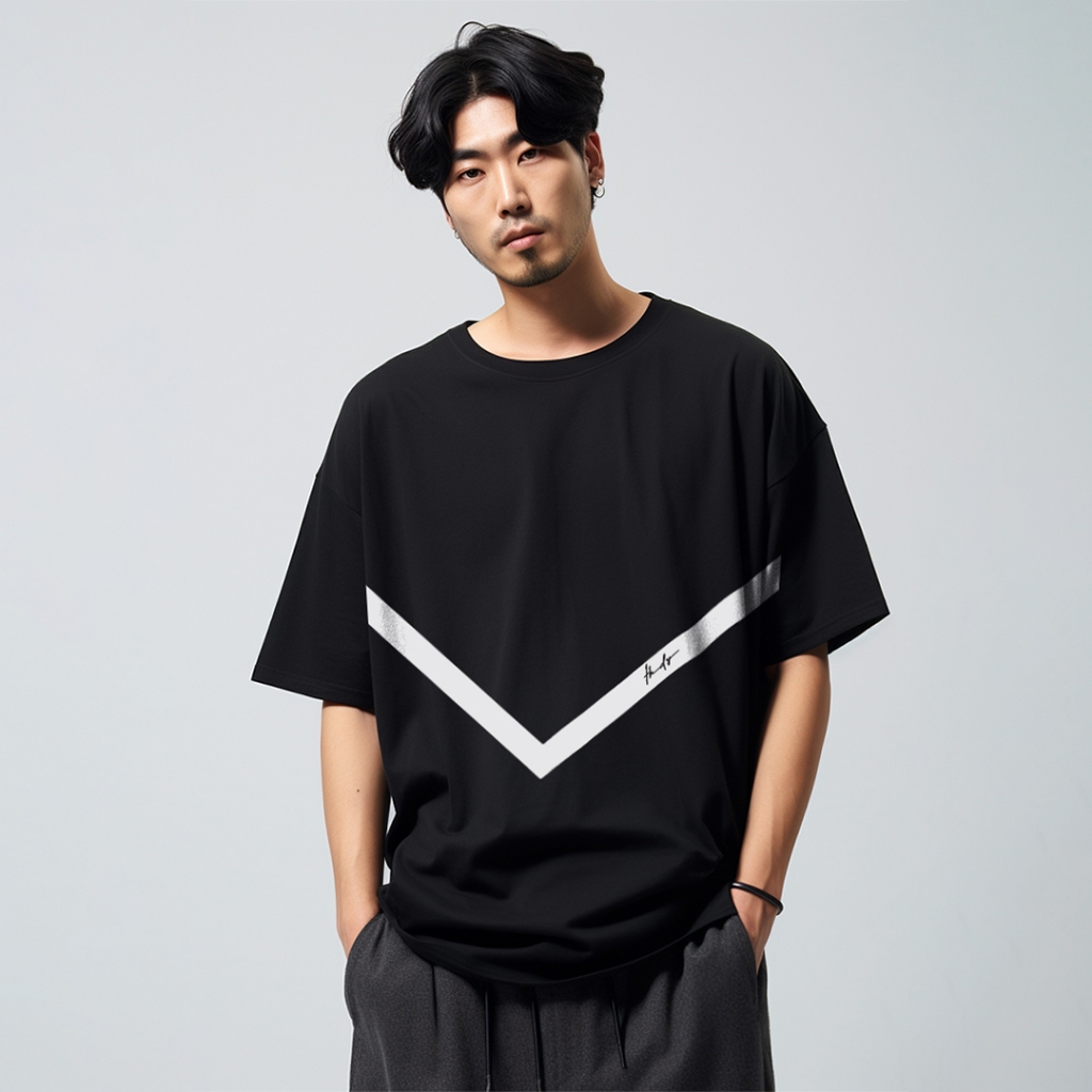 เสื้อยืดขนาดใหญ่ผู้ชาย Scuba Lux หนา "V TDCO" สีขาว MTV9 สีกากี MTV92 Navy MTV93 สีดํา MTV94