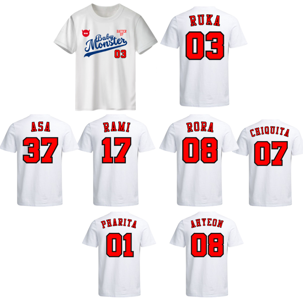 KATUN Kpop ผ้าฝ้ายเสื้อยืดเด็ก monster เกาหลี babymonster pharita rora ruka rami aaeon เกาหลีสีขาว b