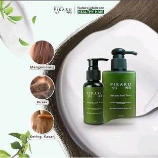 PIKARU KERATIN ANTI FRIZZ NATURAL STRAIGHT HAIR TREATMENT SILKY  SUNNY KOREA 100%ORIGINAL 150ML&75ML