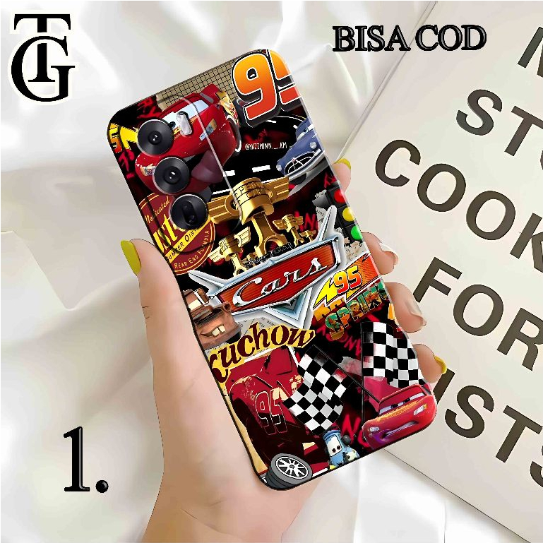 พรีเมี่ยมซิลิโคน CASING CARTOON รถ MOTIF LIGHTNING MCQUEEN รถสําหรับ OPPO A3X A60 A3 PRO 5G A1k A3s 