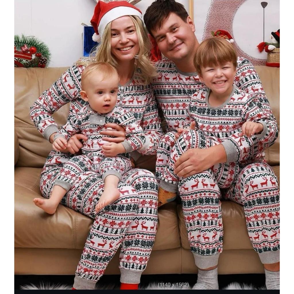 PAJAMAS FAMILY SLEEPWEAR COUPLE FAMILY PAJAMAS MOM/DAD KOREA PREMIUM IMPORT