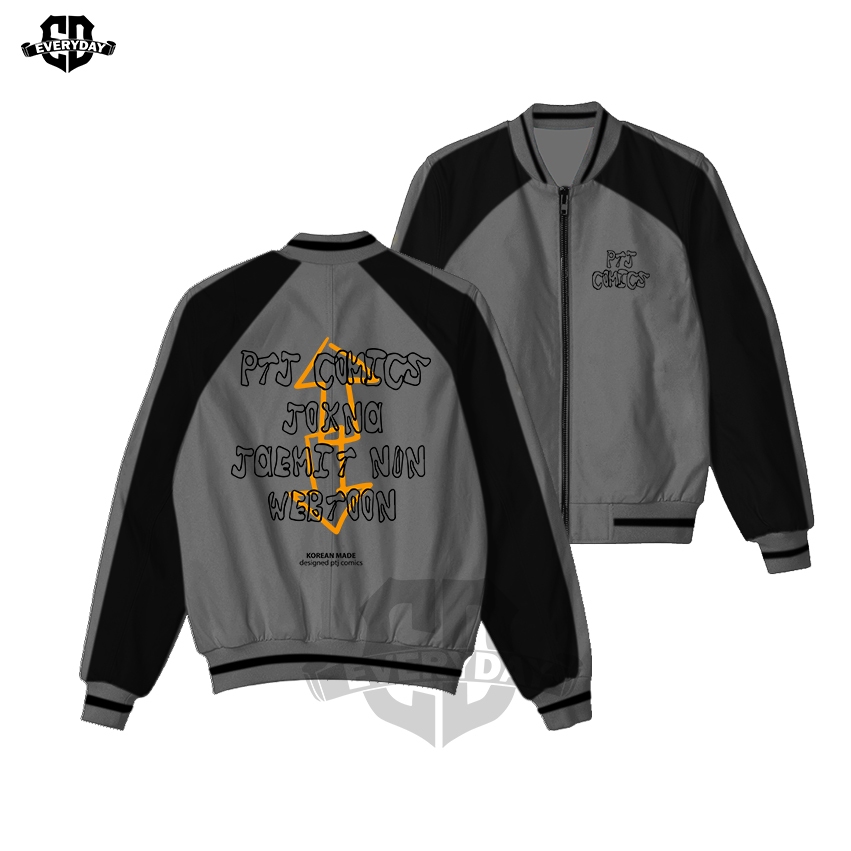 เสื้อแจ็คเก็ตบอมเบอร์เบสบอลทุกวัน Ptj Comics Taslan