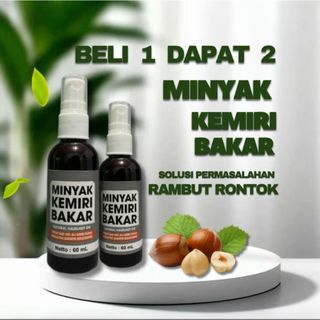 Beli 1 Dapat 2 Minyak Kemiri Bakar Original Asli 60ml - Untuk Penumbuh Rambut Jenggot Kumis Alis Mencegah Uban Skin and Haircare Serum Perawatan Rontok Menumbuhkan Lebat