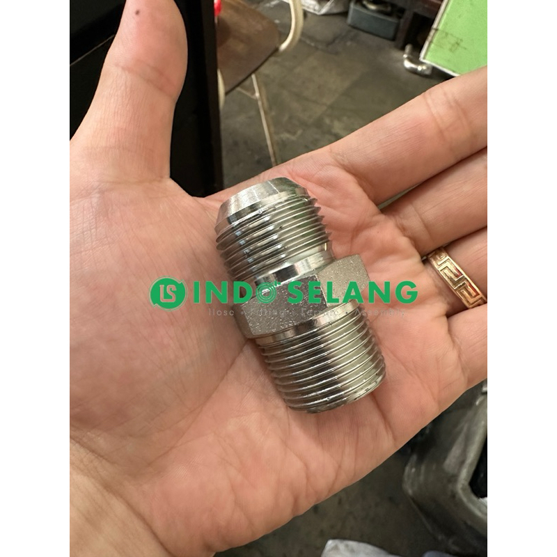 INDOHOSE - DOUBLE NEPEL 2 - 2UNT HYDRAULIC HOSE NPT 2UNT x JIC 2UNT 32MB-32MJ 32 MB 32 MJ DOUBLE NIP