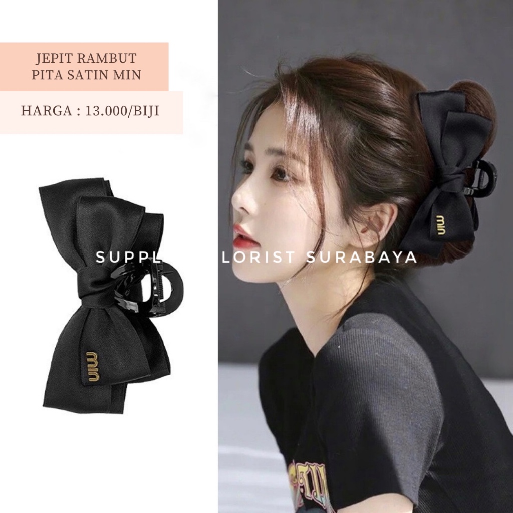 SFS - ขนาดใหญ่ SATIN RIBBON คลิปผม MINMIN สไตล์เกาหลีคลิปผมผู้หญิงอุปกรณ์เสริมผมผู้หญิงคลิปผมคลิปผมค