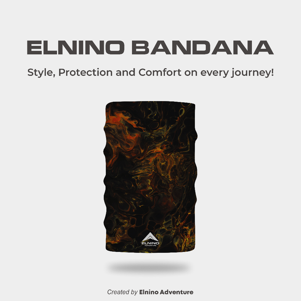 Elnino Multipurpose Headwear Mask Bandana UPF 50+ Anti UV Outdoor Neckwear - Lava