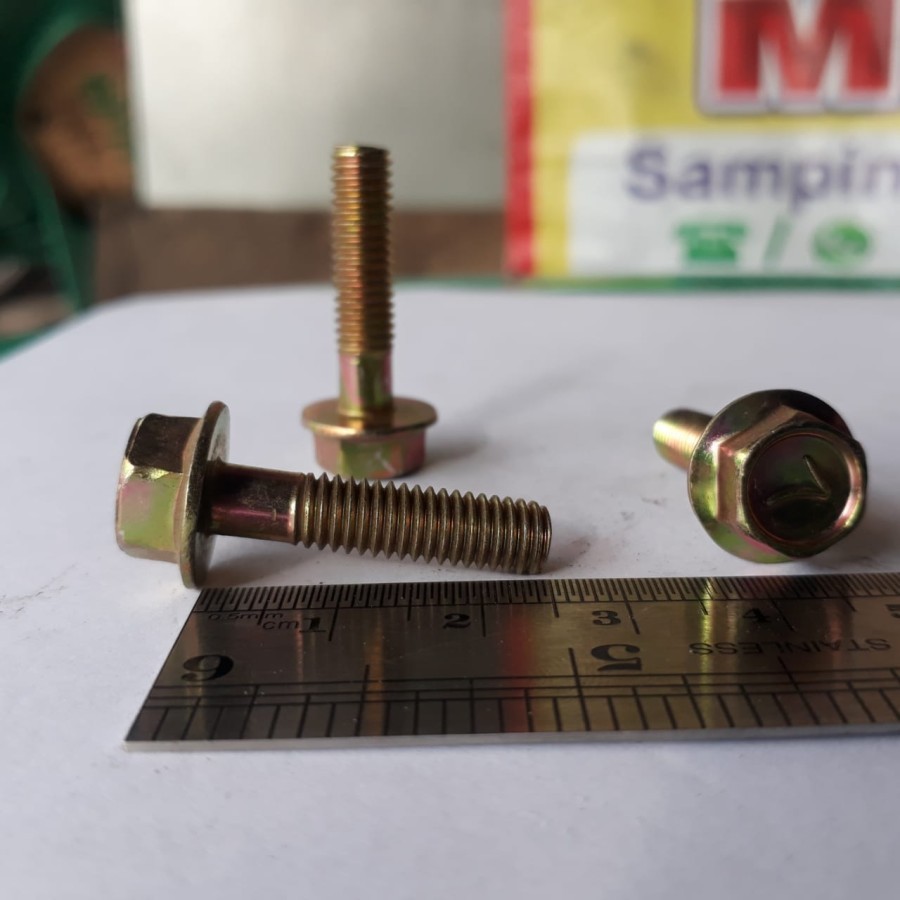 M6X25 หมวกสีเหลือง BOLT FLANGE BOLT M6