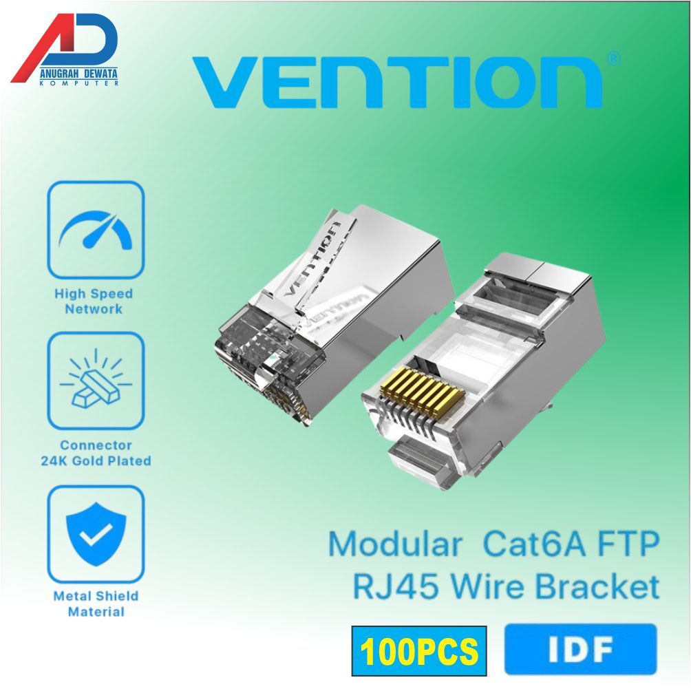 Vention RJ45 Cat6 FTP Gigabit Connector 1 แพ็ค 100 ชิ้น / RJ45