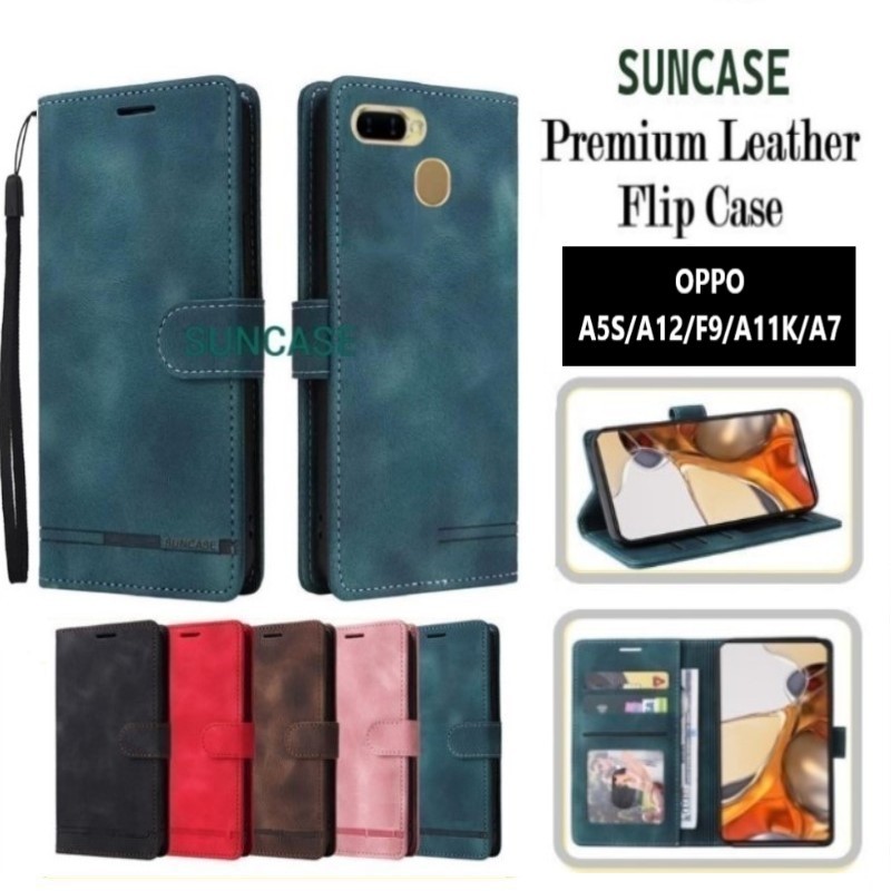 HP SUNCASE Oppo a5s a12 f9 a11k a7 Multi-Function Wallet รุ่น Phone Cover Flip Case Wallet Leather