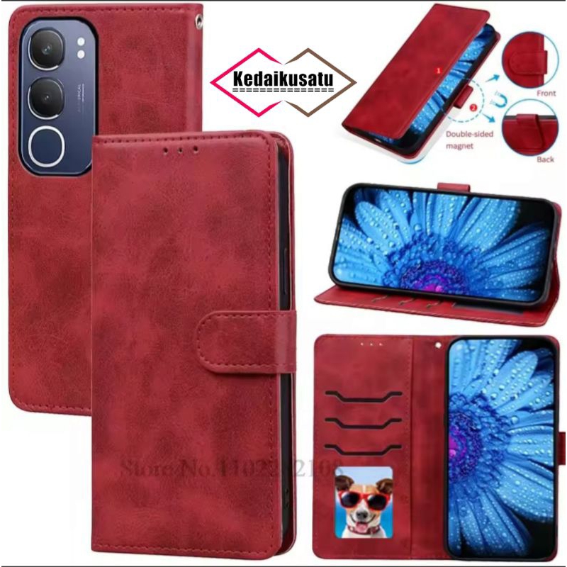 Vivo Y19s Flip Cover Case Leather Wallet Vivo Y19s Wallet Case