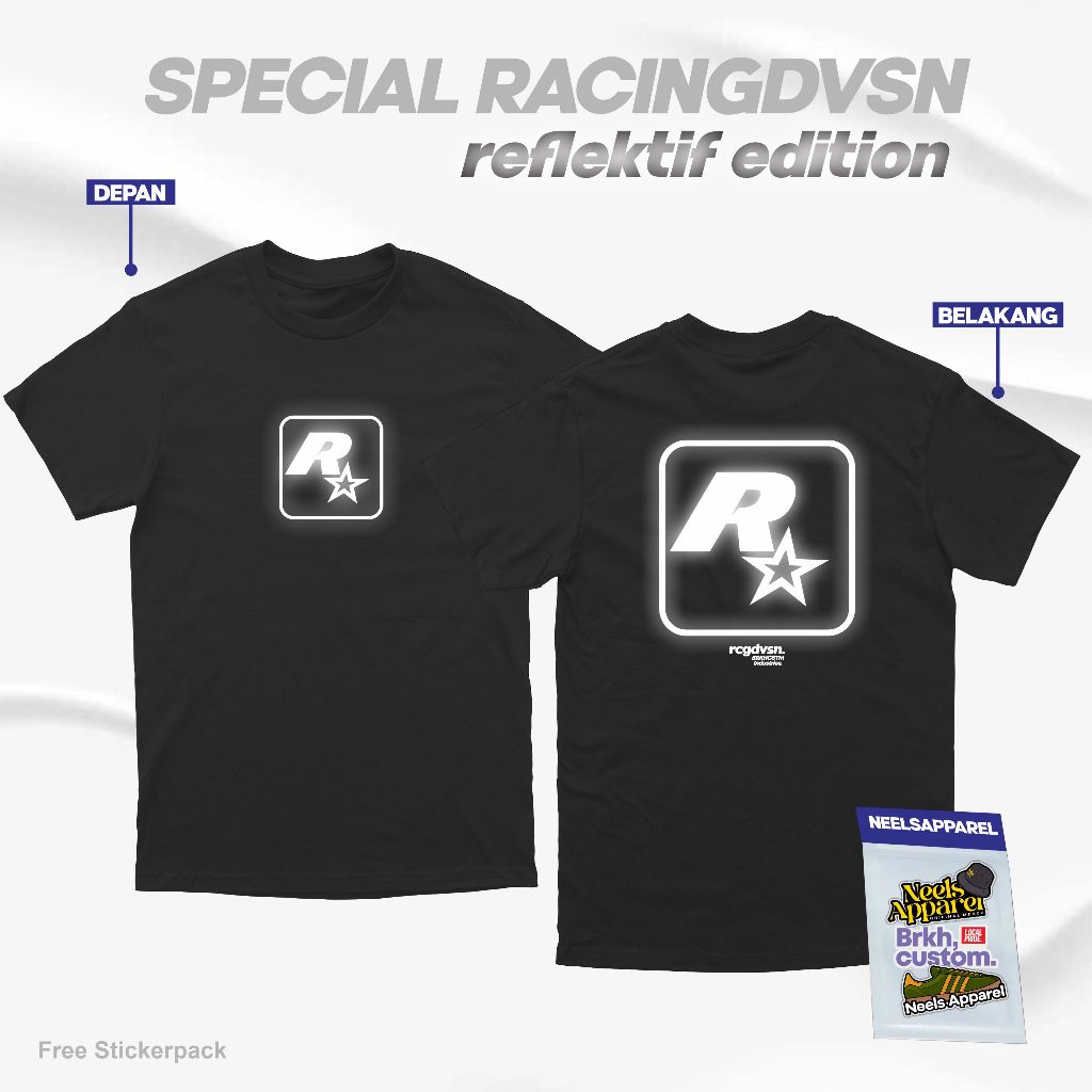 RACING DIVISION BRKHCUSTOM REFLECTIVE T-SHIRT RACING T-SHIRT 2STRAOKE T-SHIRT CB GL100 BAND T-SHIRT 