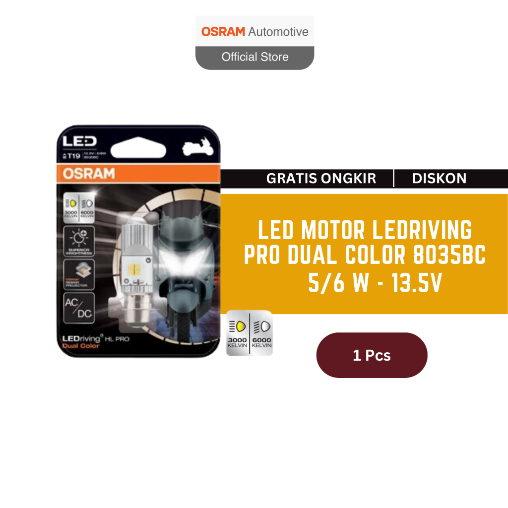 Osram ไฟ LED มอเตอร์ไซค์ T19 H6 M5 K1 LEDriving T19 PRO สีคู่