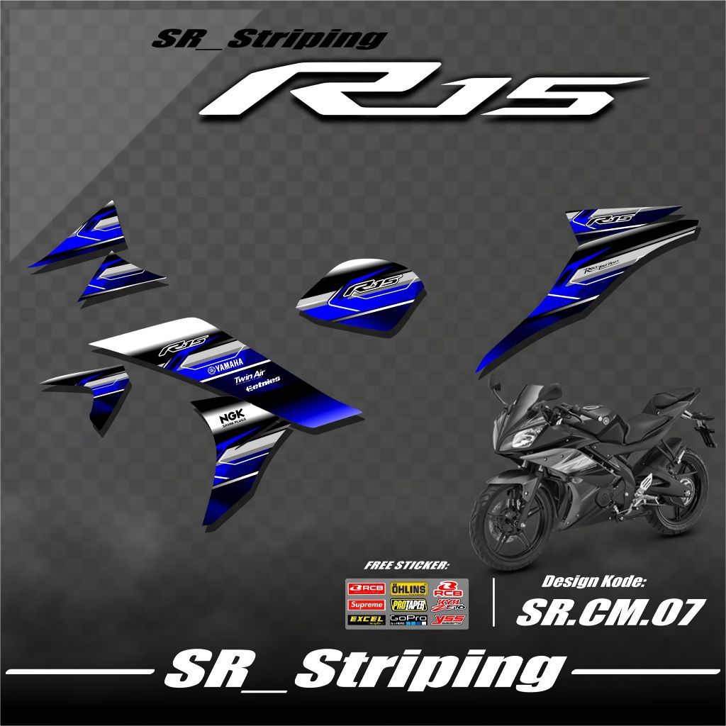Striping R15 V2 สติ๊กเกอร์ R15 V2 Variation R15 V2 (COOL) สติ๊กเกอร์ สติ๊กเกอร์รายชื่อสติ๊กเกอร์ Var