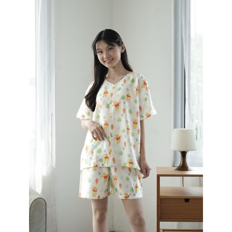 HAPPY POOH YELLOW SILK PAJAMA