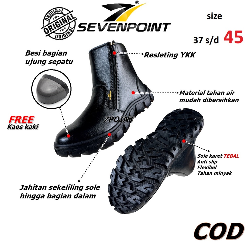 Original Safety Boots Slop Zipper Steel Toe ผู้ชายผู้หญิง Seffy Sefty Slip On Boots Field Work Proje