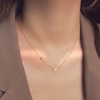 Kalung Titaniun Wanita  Bentuk Hati Aksesoris Lapis Emas Alloy Sederhana Temperamen Kalung Rantai