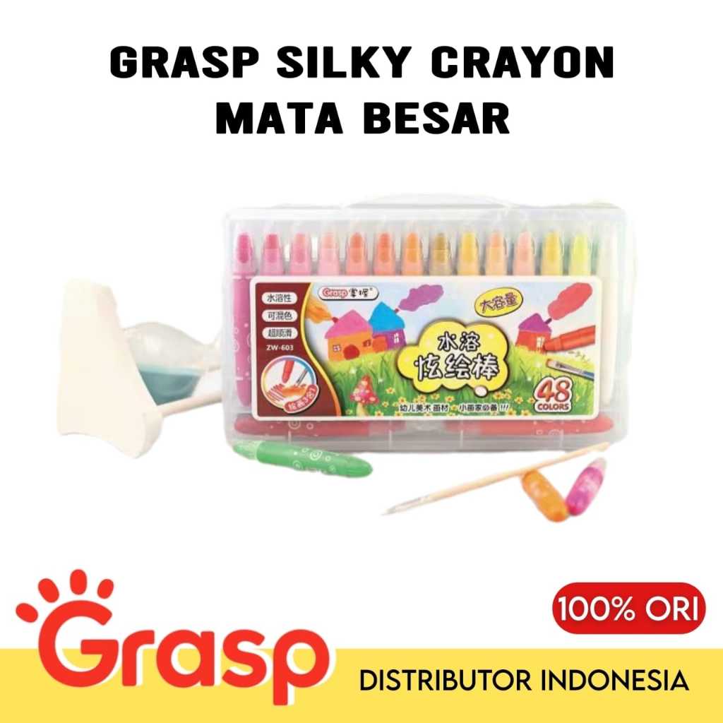 MATA GRASP CRAYON 603 / JUMBO BIG EYE GRASP CRAYON / SILKY CRAYON / WATER SOLUBLE CRAYON / สี