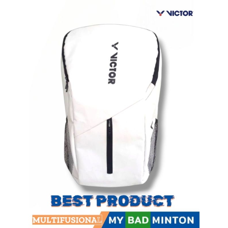 Vctor เทอร์โมกระเป๋าเป้สะพายหลังสีขาวกระเป๋าแร็กเก็ต BONUS Ganci ลูกขนไก่ l กระเป๋าเป้สะพายหลังเทนนิสมัลติฟังก์ชั่น unisex