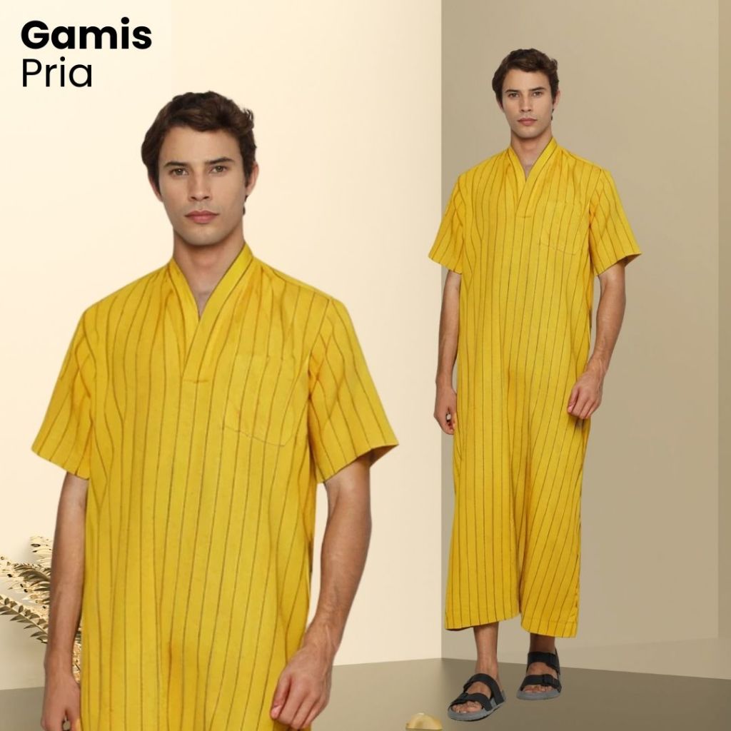 Tidar Mens Gamis Short Sleeve Mens Robe Plain Regular Stripe Vneck Mens Gamis - Mens Gamis
