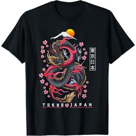 เสื้อยืด Anime Japanese Aesthetic Dragon Tokyo Japan Manga Anime Asian 80s เสื้อยืด