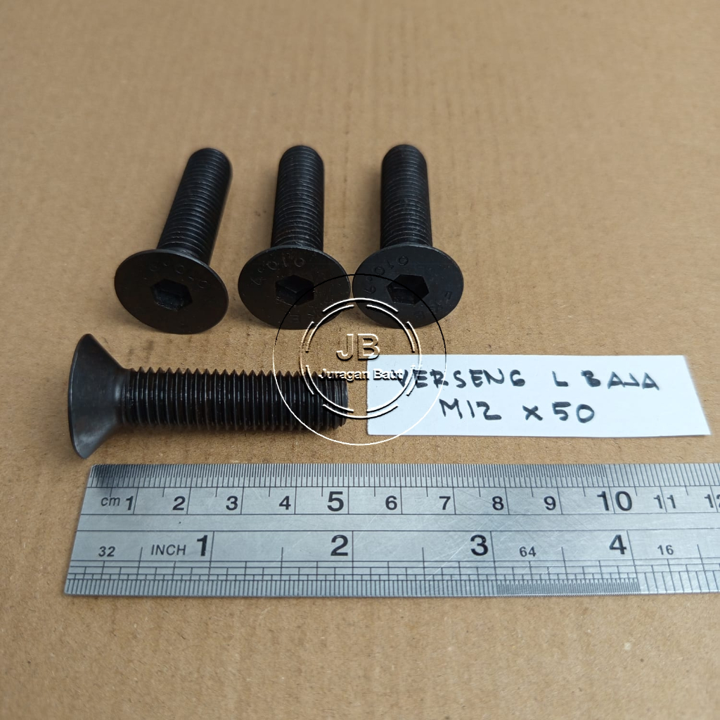 L STEEL BOLT M12X50 VERSENG KEY L 8 L8 LENGTH 5CM 5 CM BAUD M12 1.75