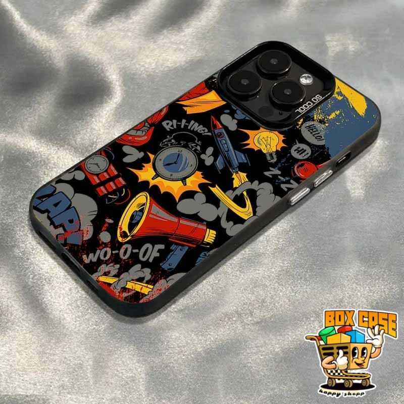 MN500 Premium Matte HardปลอกHp IphoneแหวนBoom AestheticสําหรับIphone 7 8 7+ 8+ 11 12 13 14 15 16 Pro