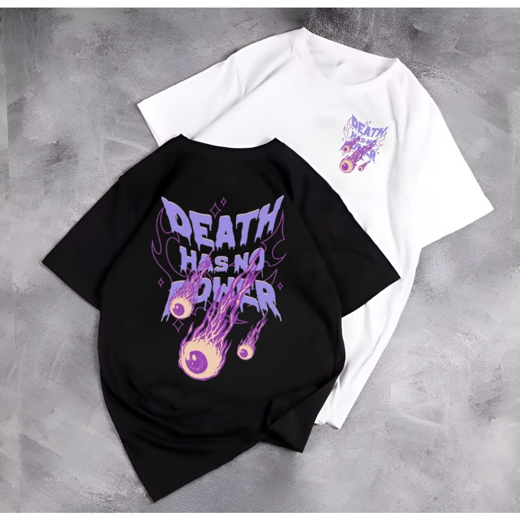 เสื้อยืด SJ FASHION91 DEATH HAS NO POWER DISTRO เสื้อยืด/ผู้ชายและผู้หญิง/เสื้อยืดพรีเมี่ยม/SINGLE T