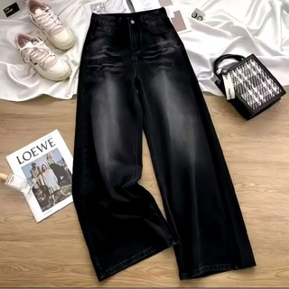 [ UNISEX ] Celana Jeans Whisker Gombrong Highwaist Baggy Pants Hangover Wid Leg Oversize Korean Style Terlaris!!