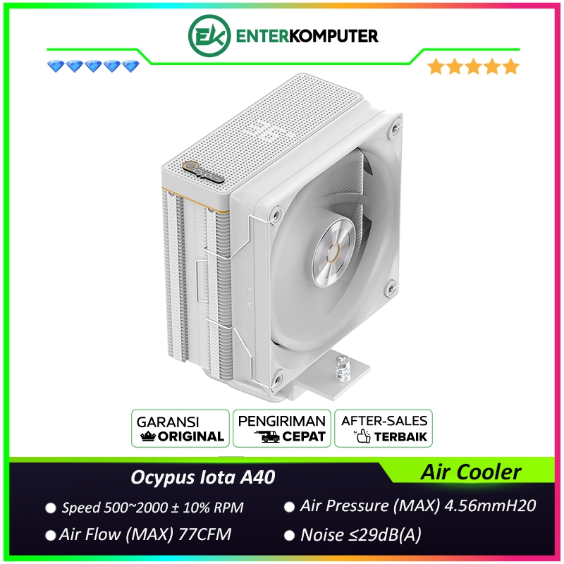 Ocypus Iota A40 White Matrix Digital Display Air Cooler