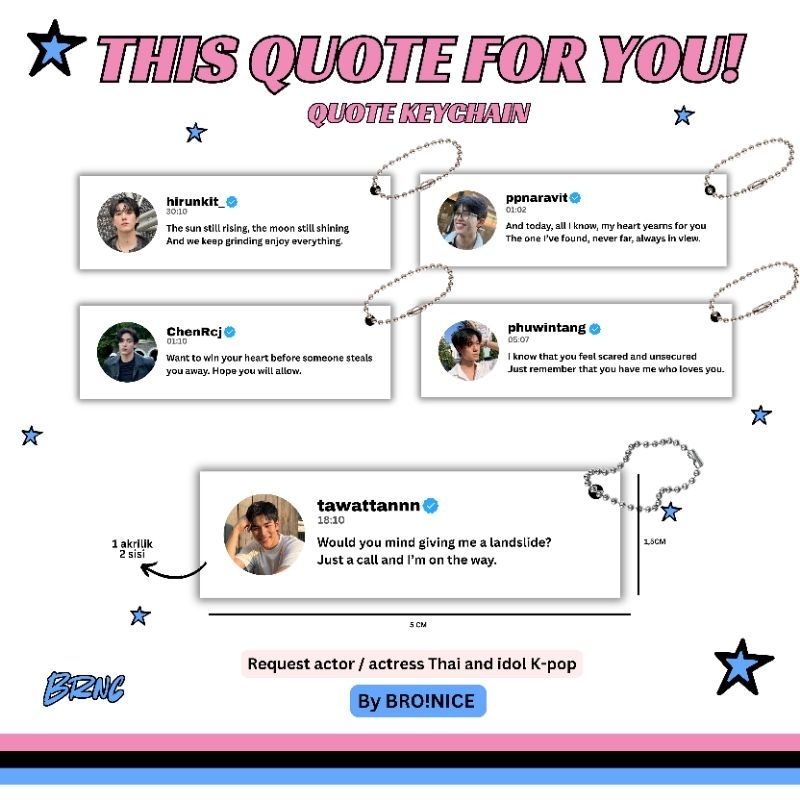 GANTUNGAN QUOTE KEYCHAIN ไม้แขวนเสื้อไทย