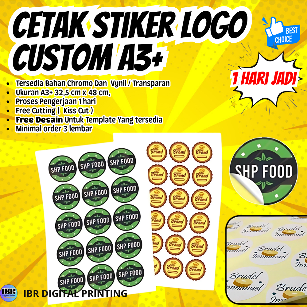 A3 Chronom Sticker Printing, Logo Sticker Printing, Custom Sticker Printing