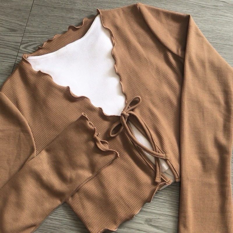 ผู้หญิง FASHION OUTERWEAR CARDIGAN//CEYOON CARDIGAN CROP//WOMENS CARDIGAN