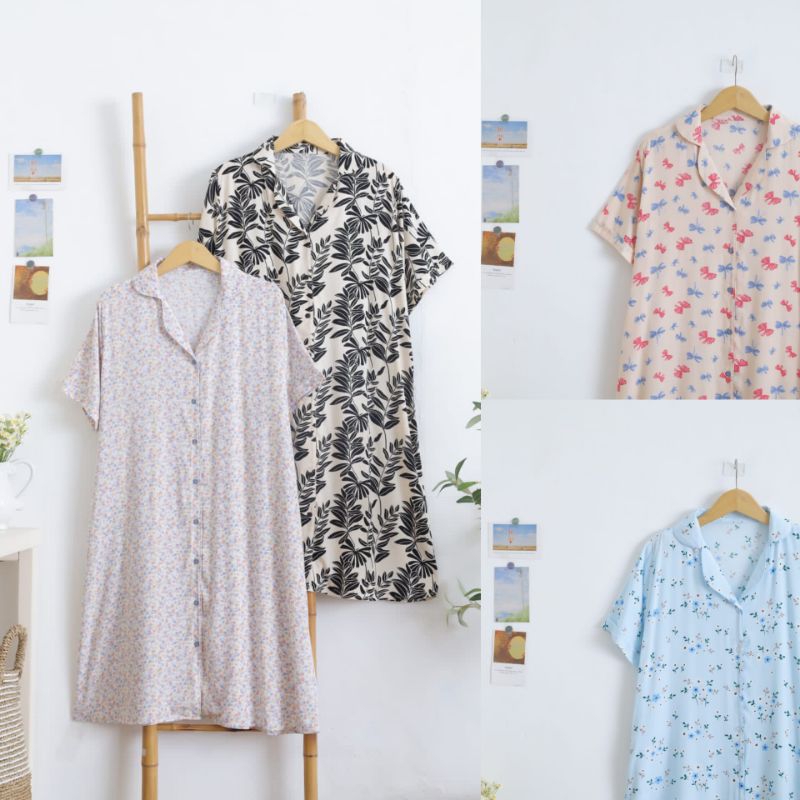 IZAH CASUAL DRESS RAYON DRESS NIGHTWEAR PAJAMAS BUSUI PREGNANT DRESS LD 120